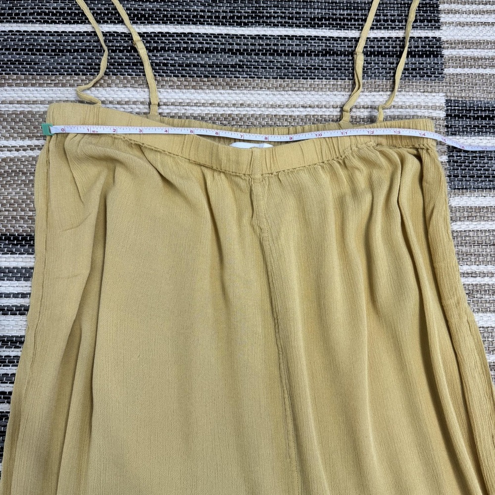 WeWoreWhat Jumpsuit Women's Medium Yellow Bohemian Wide Leg Adjustable Straps - Picture 9 of 15